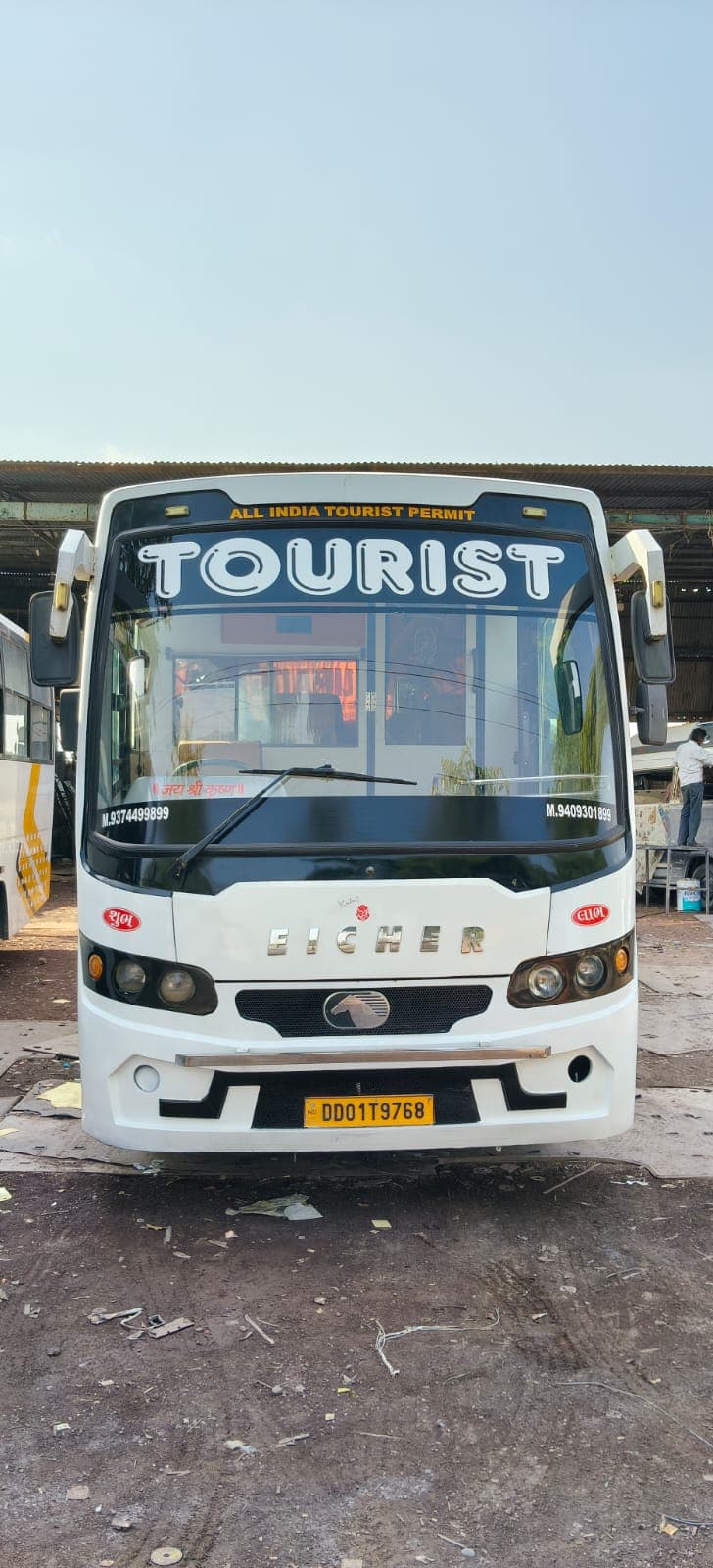 Qutbi Travels tourist bus front view